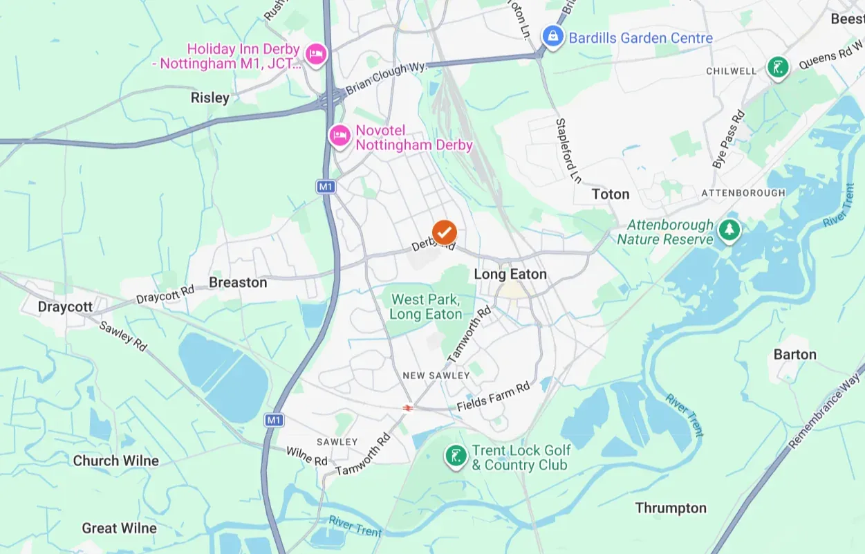 Map of our Long Eaton service area