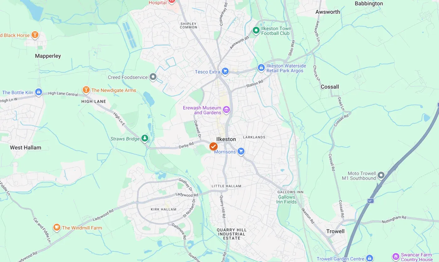 Map of our Ilkeston service area